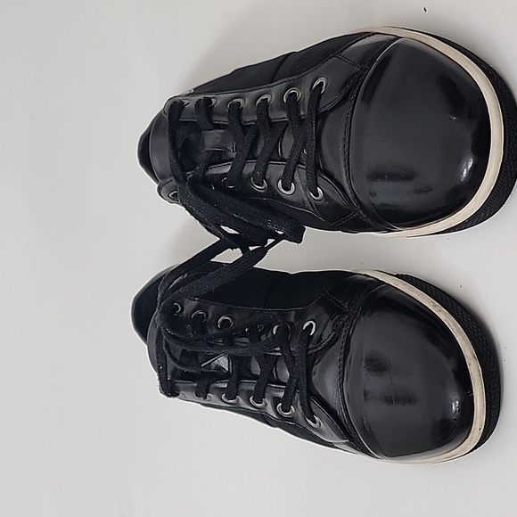 Zanzara Rory Black Leather Sneakers Size 12 - Picture 2 of 11